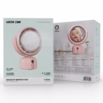 Green Lion Makeup Mirror Fan - Pink