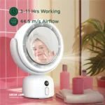 Green Lion Makeup Mirror Fan - White - Image 2