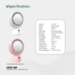 Green Lion Makeup Mirror Fan - Pink - Image 2