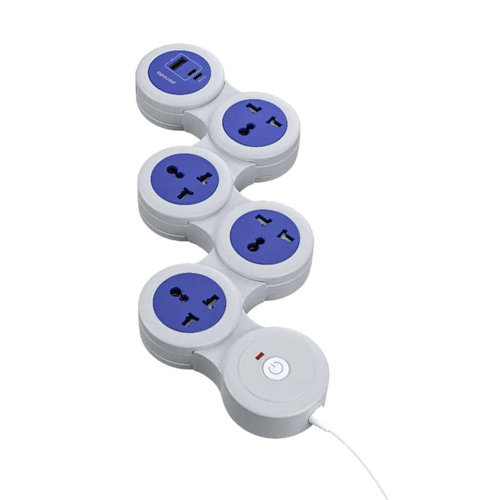 Porodo Multi Socket Strip 2500W - Grey - Image 2