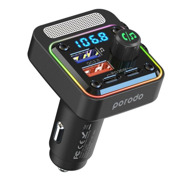 Porodo Quick Charge FM Car Charger