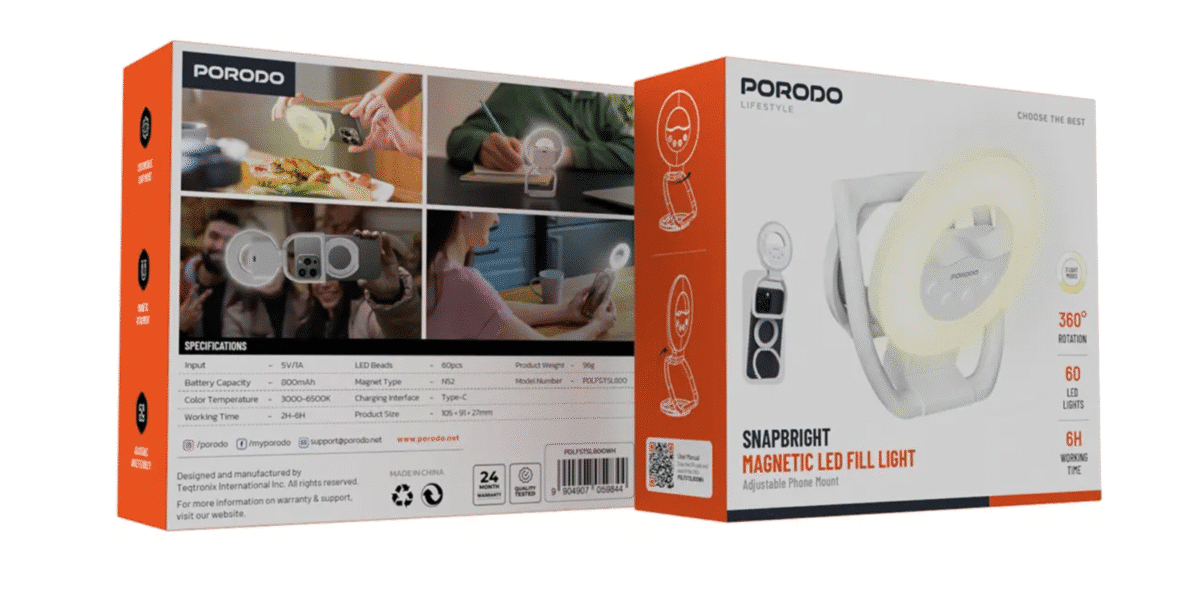 Porodo Snapbright Magnetic Led Fill Light - Image 2